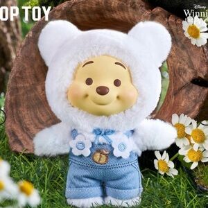 Disney Winnie the Pooh Candy Bear Plush keychain in White and Blue